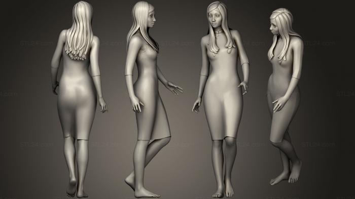 Статуэтки девушки (Традиционная девушка, STKGL_0398) 3D модель для ЧПУ станка